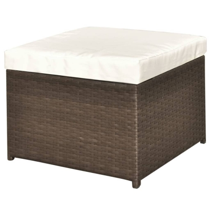 4 Piece Garden Lounge Set with Cushions Poly Rattan Brown - Image 9