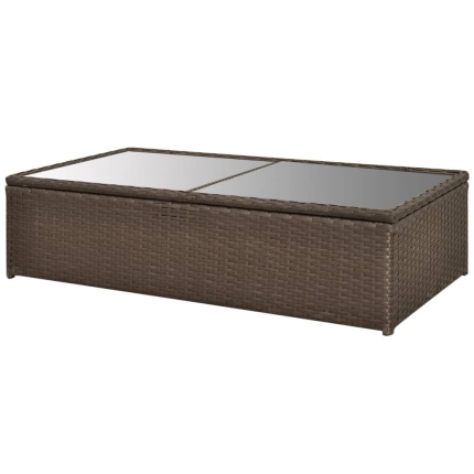 4 Piece Garden Lounge Set with Cushions Poly Rattan Brown - Image 10
