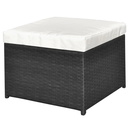 4 Piece Garden Lounge Set with Cushions Poly Rattan Black - Image 9