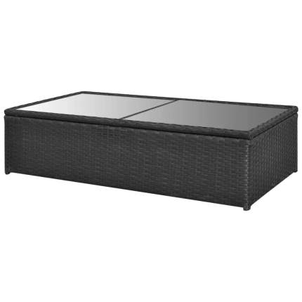 4 Piece Garden Lounge Set with Cushions Poly Rattan Black - Image 10