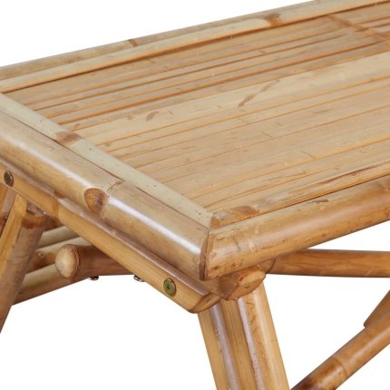 Picnic Table 120x120x78 cm Bamboo - Image 2