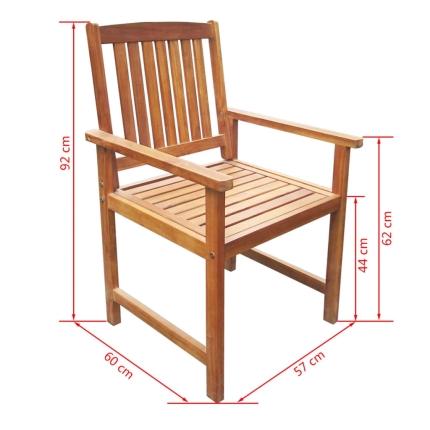 Garden Chairs 2 pcs Solid Acacia Wood Brown - Image 6