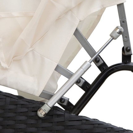 Outdoor Lounge Bed Poly Rattan Black - Image 5