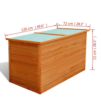 Garden Storage Box 126x72x72 cm Wood - Image 7