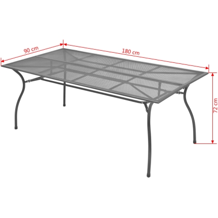 Garden Table 180x90x72 cm Steel Mesh - Image 3
