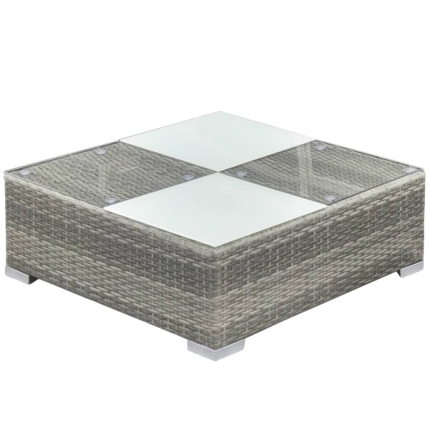 6 Piece Garden Lounge Set with Cushions Poly Rattan Grey - Image 4