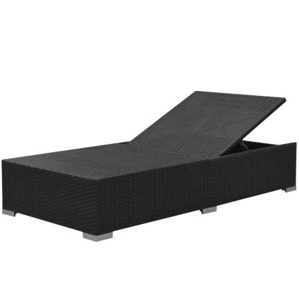 3 Piece Garden Lounge Set with Cushions Poly Rattan Black - Image 7