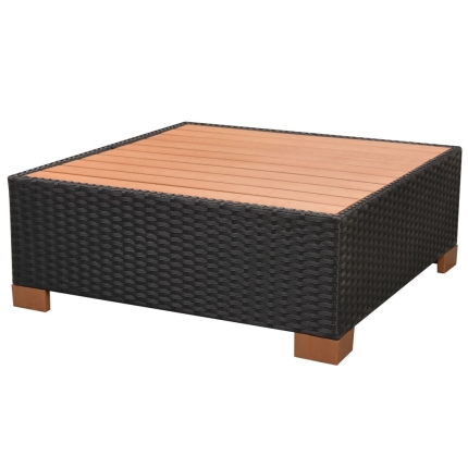 7 Piece Garden Lounge Set with Cushions Poly Rattan Black - Image 11