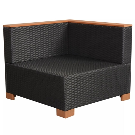 6 Piece Garden Lounge Set with Cushions Poly Rattan Black - Image 10