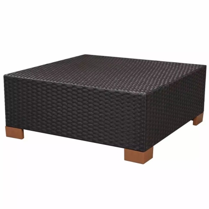 7 Piece Garden Lounge Set with Cushions Poly Rattan Black - Image 10
