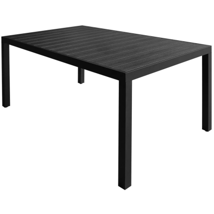 7 Piece Outdoor Dining Set Aluminium and WPC Black - Image 4