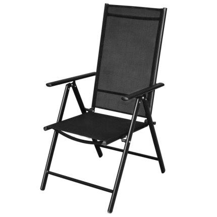 7 Piece Outdoor Dining Set Aluminium and WPC Black - Image 6