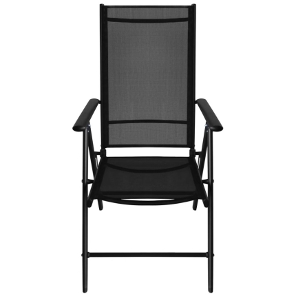 7 Piece Outdoor Dining Set Aluminium and WPC Black - Image 7