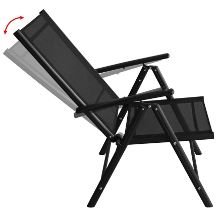 7 Piece Outdoor Dining Set Aluminium and WPC Black - Image 8