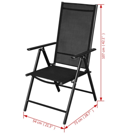 7 Piece Outdoor Dining Set Aluminium and WPC Black - Image 10