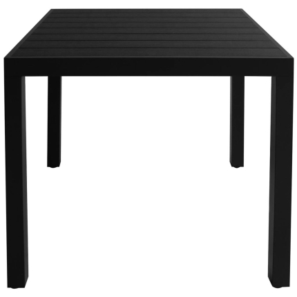 Garden Table Black 80x80x74 cm Aluminium and WPC - Image 2