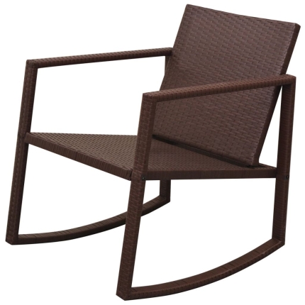 3 Piece Bistro Set Poly Rattan Brown - Image 3