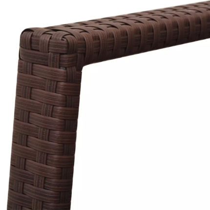 3 Piece Bistro Set Poly Rattan Brown - Image 5