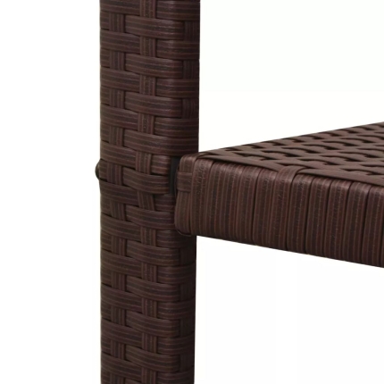 3 Piece Bistro Set Poly Rattan Brown - Image 6