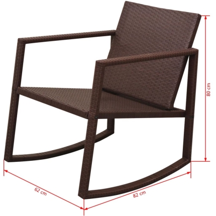 3 Piece Bistro Set Poly Rattan Brown - Image 8
