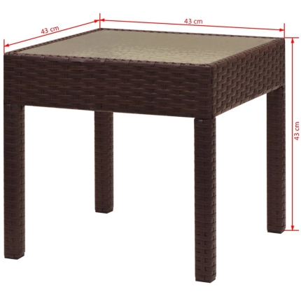 3 Piece Bistro Set Poly Rattan Brown - Image 9