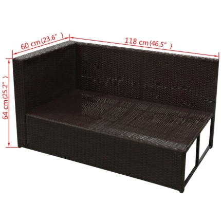 8 Piece Garden Lounge Set with Cushions Poly Rattan Brown - Image 8