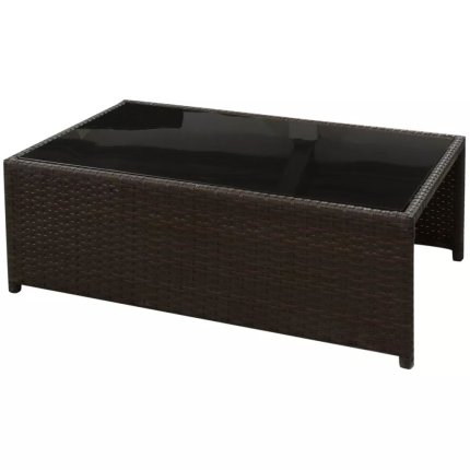 8 Piece Garden Lounge Set with Cushions Poly Rattan Brown - Image 9