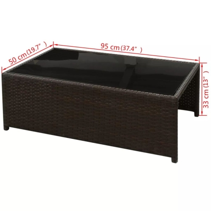 8 Piece Garden Lounge Set with Cushions Poly Rattan Brown - Image 10