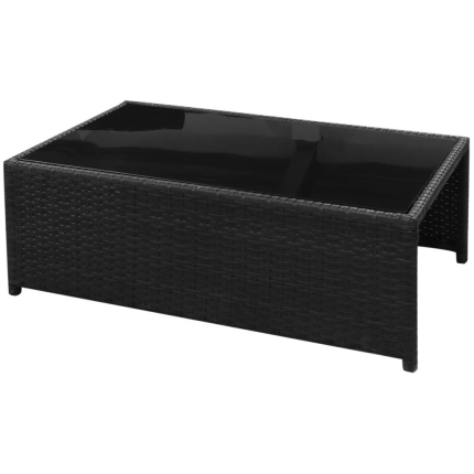 8 Piece Garden Lounge Set with Cushions Poly Rattan Black - Image 9