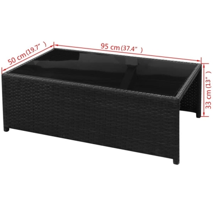 8 Piece Garden Lounge Set with Cushions Poly Rattan Black - Image 10