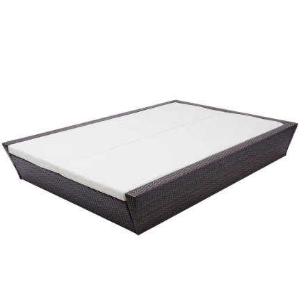 Outdoor Lounge Bed with Cushion Poly Rattan Brown - Image 7