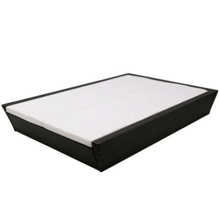 Outdoor Lounge Bed with Cushion Poly Rattan Black - Image 7