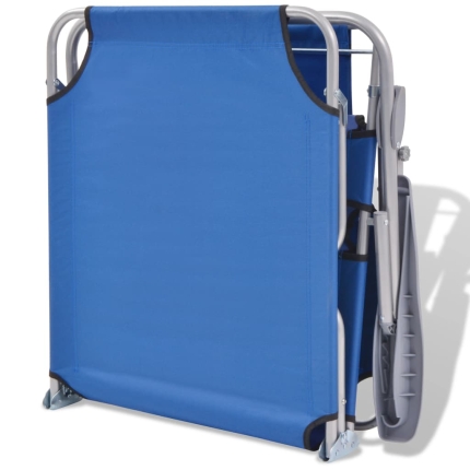 Sun Lounger with Canopy Steel Blue - Image 7