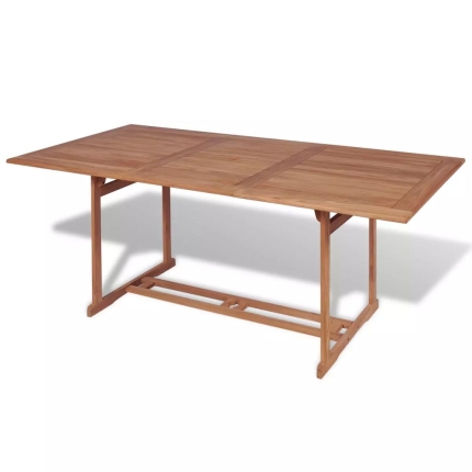 9 Piece Outdoor Dining Set with Folding Chairs Solid Teak Wood - Image 3
