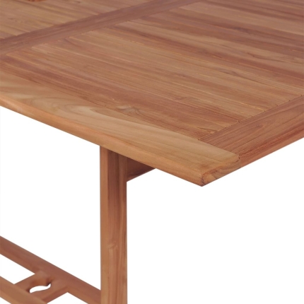 9 Piece Outdoor Dining Set with Folding Chairs Solid Teak Wood - Image 4