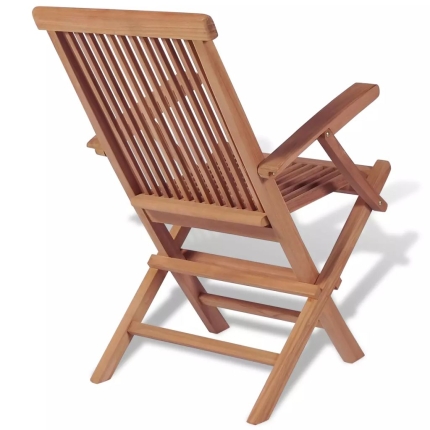 9 Piece Outdoor Dining Set with Folding Chairs Solid Teak Wood - Image 7