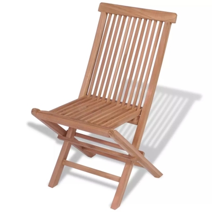 9 Piece Outdoor Dining Set with Folding Chairs Solid Teak Wood - Image 8