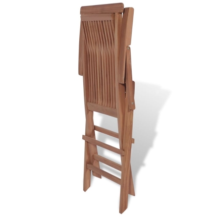 9 Piece Outdoor Dining Set with Folding Chairs Solid Teak Wood - Image 10