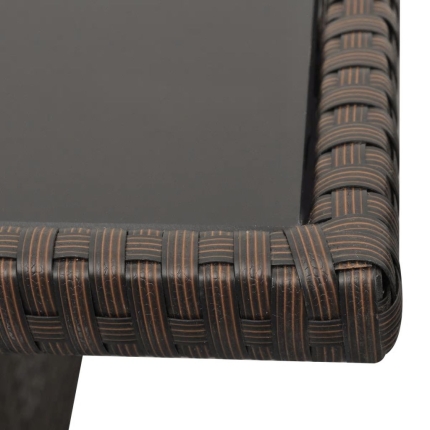 4 Piece Garden Lounge Set with Cushions Poly Rattan Brown - Image 9