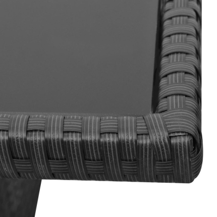 4 Piece Garden Lounge Set with Cushions Poly Rattan Black - Image 9