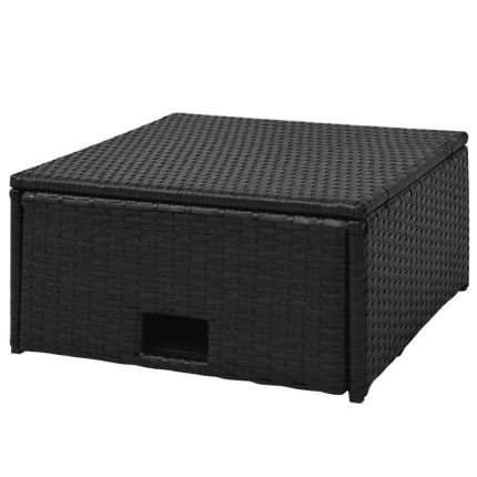 4 Piece Garden Lounge Set with Cushions Poly Rattan Black - Image 8