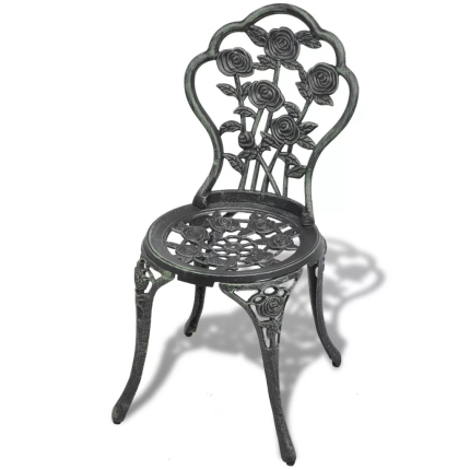 Bistro Chairs 2 pcs Cast Aluminium Green - Image 2