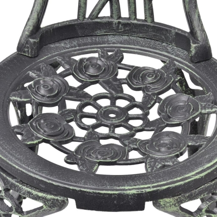 Bistro Chairs 2 pcs Cast Aluminium Green - Image 4