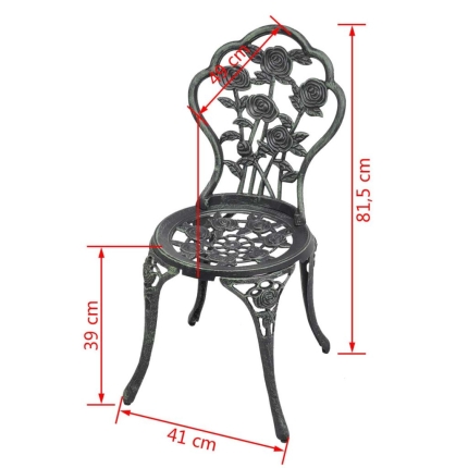 Bistro Chairs 2 pcs Cast Aluminium Green - Image 6