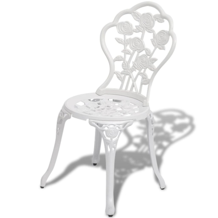 Bistro Chairs 2 pcs Cast Aluminium White - Image 2