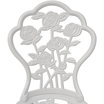 Bistro Chairs 2 pcs Cast Aluminium White - Image 3