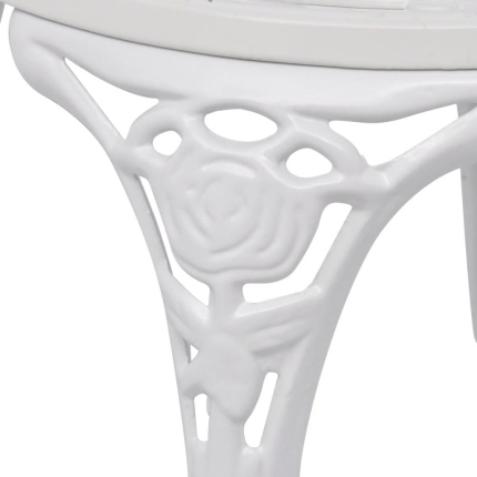 Bistro Chairs 2 pcs Cast Aluminium White - Image 4