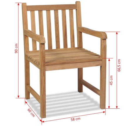 Outdoor Chairs 2 pcs Solid Teak Wood - Image 7