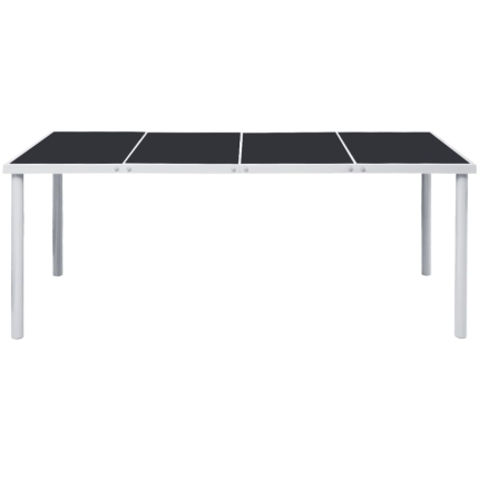 Garden Table 190x90x74 cm Black Steel - Image 2