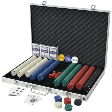 Poker Set with 1000 Chips Aluminium - Image 2
